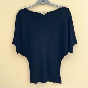 Bordeaux Black Short Sleeve Dolman Top